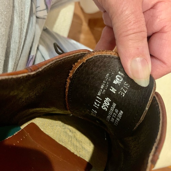 HS Trask Bozeman Montana Bronc brown leather emboss saddle oxfords shoes Sz 10.5 - Picture 8 of 10